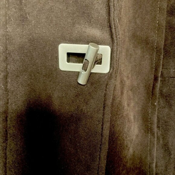 Fleet Street Women’s Faux Suede Toggle Button Zip Front Chocolate Brown Jacket-S - Picture 4 of 16